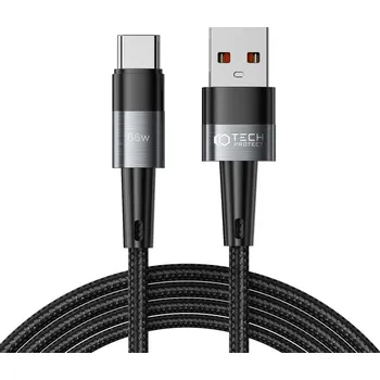 Datový kabel KABEL TECH-PROTECT ULTRABOOST TYPE-C CABLE 66W/6A 200CM GREY