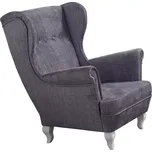 křeslo ušák Royal I, šedá (Vogue 14/bílé)