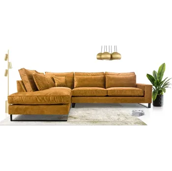 Sedací souprava Sedací souprava TORRE BLACK, levá, zlatá (torre 09)