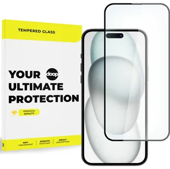 TVRZENÉ SKLO DOOP GLASS IPHONE 15 BLACK