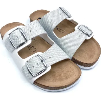 Dámské pantofle Zdravotní pantofle Best Feet bílo-stříbrné 39, Vnitřní délka boty: 24,0 cm