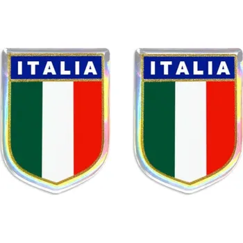 Samolepicí dekorace na vozidlo Sada 3D samolepek s italskou vlajkou erb