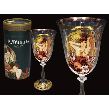 Sklenice Carmani® Carmani - Sklenice na víno A. Mucha, Ametyst v dárkovém balení - 450 ml