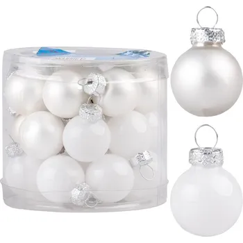 Vánoční ozdoba Koule sklo 24ks 25mm na stromečeklesk/mat, stříbrná