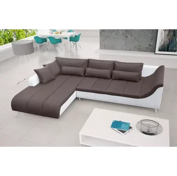 Sedací souprava LOFT rohová sedací souprava, levá, bílá/hnědá (soft 17/inari 27)