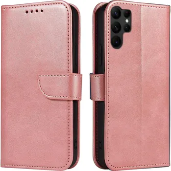 KNÍŽKOVÉ POUZDRO NA SAMSUNG GALAXY S24 ULTRA HEYCASE MAGNET WALLET RŮŽOVÁ