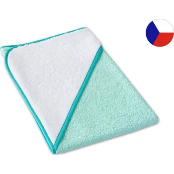 Dětská osuška s kapucí 75x75 mint/tyrkys 350g