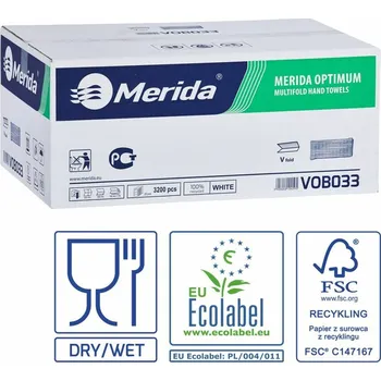 Papírový ručník Jednotlivé papírové ručníky skládané OPTIMUM, bílé, 2-vrstvé, 3200 ks, /dříve PZ33/