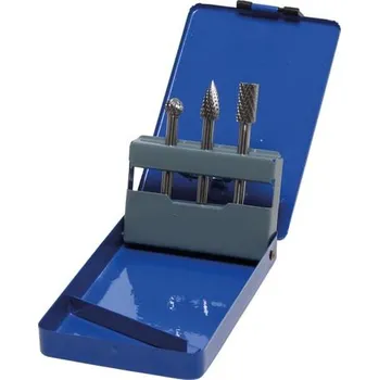 Frézka Tvrdokovové frézy - koule, kužel a válec, dřík 6 mm, sada 3 ks - BGS 111