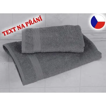 Ručník Ručník se jménem NA PŘÁNÍ 50x100 tmavě šedý