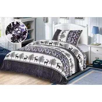 Povlečení 2dílné mikroplyšové povlečení WARM sob šedá