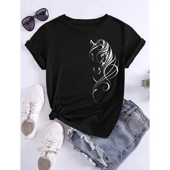 STRIKER Tričko kůň art Barva: Černá, Velikost: M