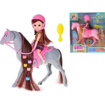 Panenka Mikro trading Panenka jezdkyně s koněm a doplňky