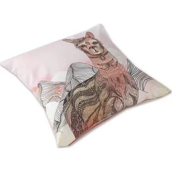 Dekorativní polštářek Saténový dekorační polštářek 40x40 GEON Africké léto Lama