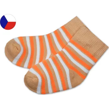 Dětské froté ponožky 19/21 Proužky béžové