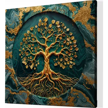 Obraz Obraz na plátně - Strom života Zlatý Opus FeelHappy.cz Velikost obrazu (šířka x výška): 60 x 60 cm