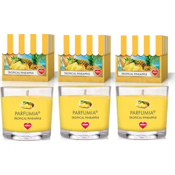 Svíčka TROPICAL PINEAPPLE | sada 3 votivních svíček | PARFUMIA® | 3×55 ml Dedra