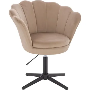 Otočné křeslo Lillesand velur na černém kříži - béžová