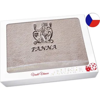 Vánoční dekorace Vánoční dárkové balení ručníku Znamení Panna béžová/hnědá