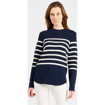 Pánský svetr DECATHLON Dámský námořnický svetr 100 XS BEZBARVÁ|BÍLÁ|MODRÁ