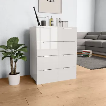 vidaXL Marketos Příborník bílý s vysokým leskem 60x35x80 cm kompozitní dřevo