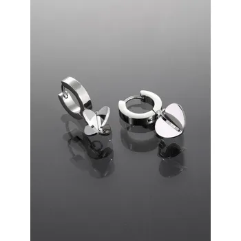 Náušnice Prosperk Náušničky kruhy stříbrné z chirurgické oceli se srdíčky S0742