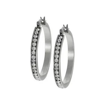 Náušnice Prosperk Náušnice ocelové kruhy s kamínky Průměr náušnic kroužky: 5cm 17091/5CM