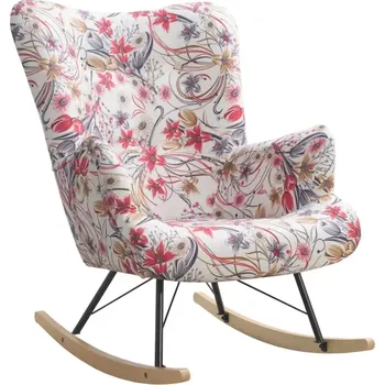 Křeslo Houpací křeslo Bujak - květované, vzor květy (2108/olše)