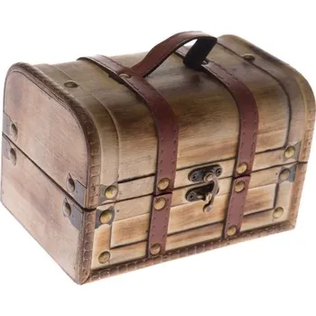 Casa de Engel Dřevěná truhlička 18 x 11,5 x 12 cm světle hnědá