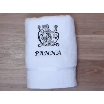 Osuška Luxusní osuška se znamením PANNA 450g bílá/šedá