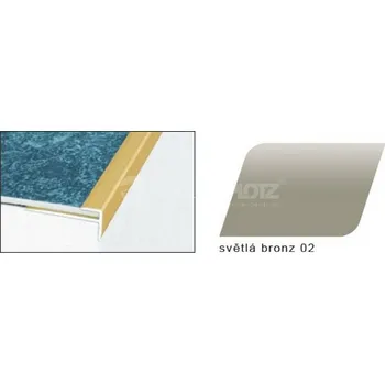 soklová lišta AC 23 SCHODOVÉ LIŠTY - ŠROUBOVACÍ, 8x13 mm Barva: Světlá bronz, Zvolte délku: 120 cm