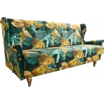 Pohovka Pohovka ušák Royal III, béžová vzor květy (2108/ořech)