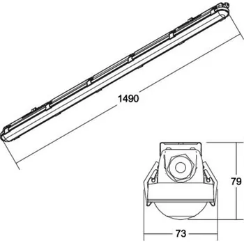 Lampička BRUMBERG Humid One svítidlo do vlhkých prostor, 28 W, 149 cm šedá matná LED 28 W celkem - Doprava zdarma