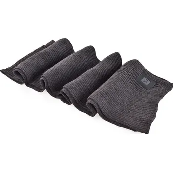 Šála FC BLACK BADGE | antracitová žebrovaná pletená šála s hřejivým efektem & logem Dedra