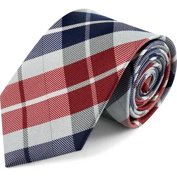 Modrovínová hedvábná károvaná kravata | 8 cm - Bohemian Revolt