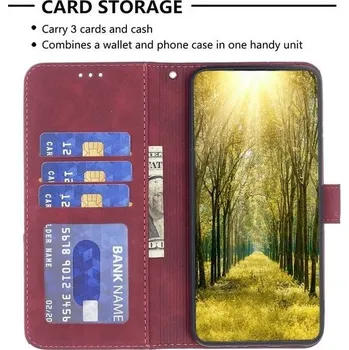 Pouzdro na mobilní telefon Apple iPhone 15 pouzdro book CaseMe Binfen vínové