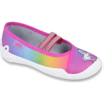 Dívčí baleríny BEFADO 116Y249 DIEVČENSKÉ PREZÚVKY DÚHOVÉ S KONÍKOM Velikost: 32