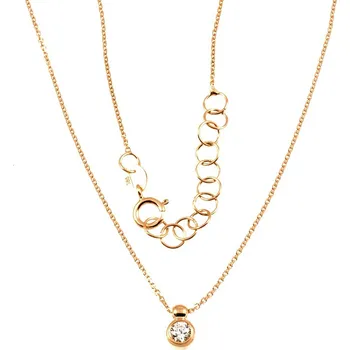 Náhrdelník ŠPERKY-NM, Zlatý náhrdelník s provlékacím přívěskem růžové zlato 485 Délka náhrdelníku: 42 cm