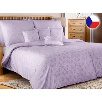 Povlečení Damaškové povlečení EXCELLENT 70x90, 140x220 GEON Květinky fialové