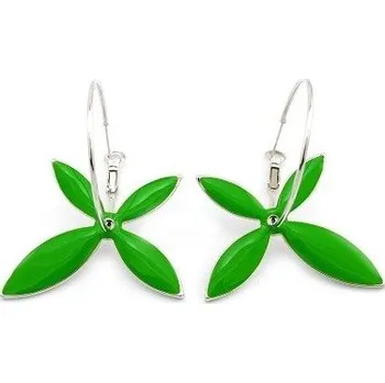 Náušnice Prosperk Náušnice květiny s glazurou - zelené S2514