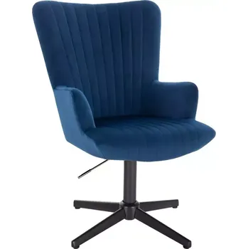 LuxuryForm DESIGN Křeslo AMADEO VELUR na černém kříži - modré