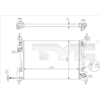 Chladič motoru Chladič, chlazení motoru TYC 725-0044-R