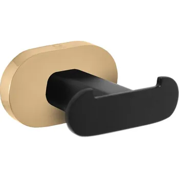 Držák na ručník Věšáček dvojitý Yukon černá matná/zlato YUA0102CMATZ