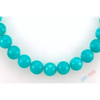 Náhrdelník Náhrdelník z amazonitu z Peru QAA, stříbro Ag 925/1000, kuličky cca 9 mm, nádherná tyrkysová barva (AIT7261S)
