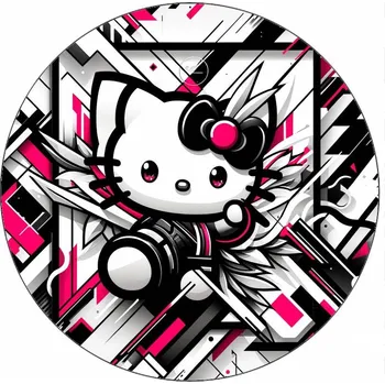 Jedlá dekorace na dort Jedlý papír Hello Kitty fotografka 19,5 cm