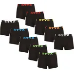 10PACK pánské boxerky Styx sportovní guma černé (10G9601) L