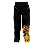 Dětské softshellové kalhoty Wamu s fleecem Game on - černé velikost 140-146