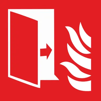 Protipožární dveře ISO 7010 samolepící vinylová fólie 150 x 150 mm