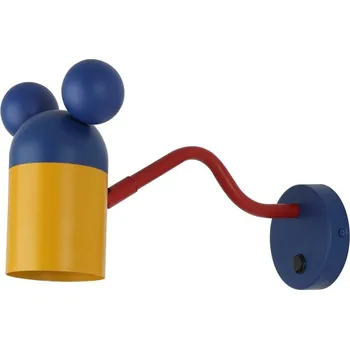 Nástěnné svítidlo Modré dětské nástěnné svítidlo s kovovým stínidlem Mouse – GTV ID_1674342