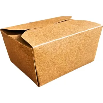 Jednorázové nádobí VIBAL Krabice papír. KRAFT 800ml 132x104x64mm 50ks/4bal